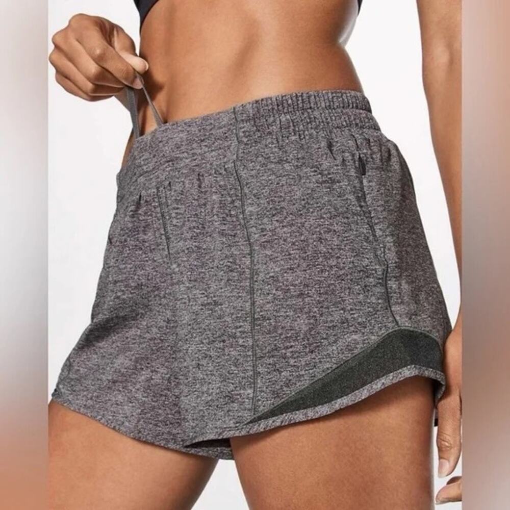 Lululemon Hotty Hot Short II *Long 4" Heather Lux Multi Black / Heathered Black - Picture 7 of 8